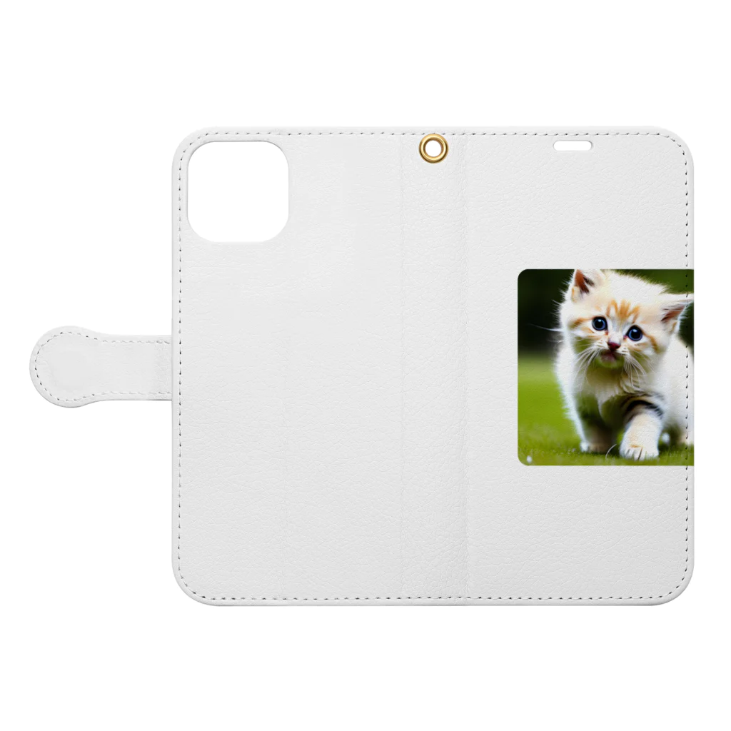Tao  25の甘えん坊猫 Book-Style Smartphone Case:Opened (outside)