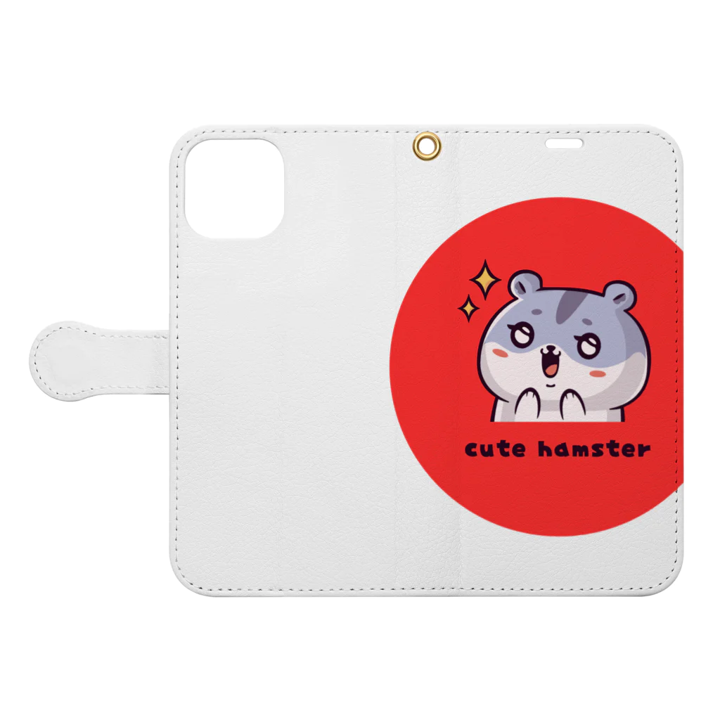 blue_7777　まねきねこショップのCute Hamsters Autumn in Japan Book-Style Smartphone Case:Opened (outside)