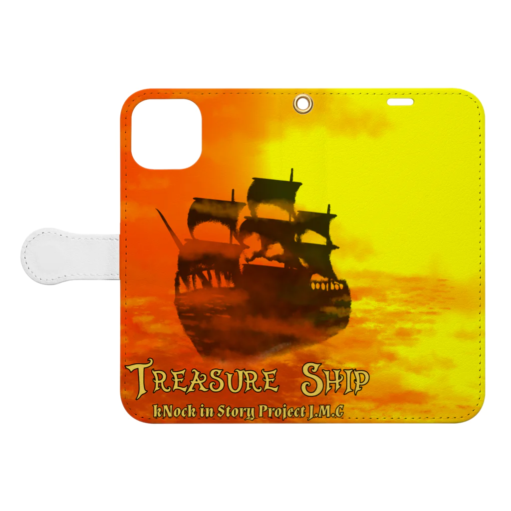 🌕朧月夜と紅茶時間☕️🫖のTREASURE SHIP” 手帳型スマホケースを開いた場合(外側)