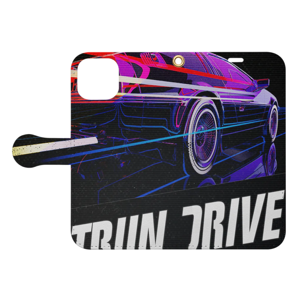 Smooth2000のOUTRUN DRIVE 手帳型スマホケースを開いた場合(外側)