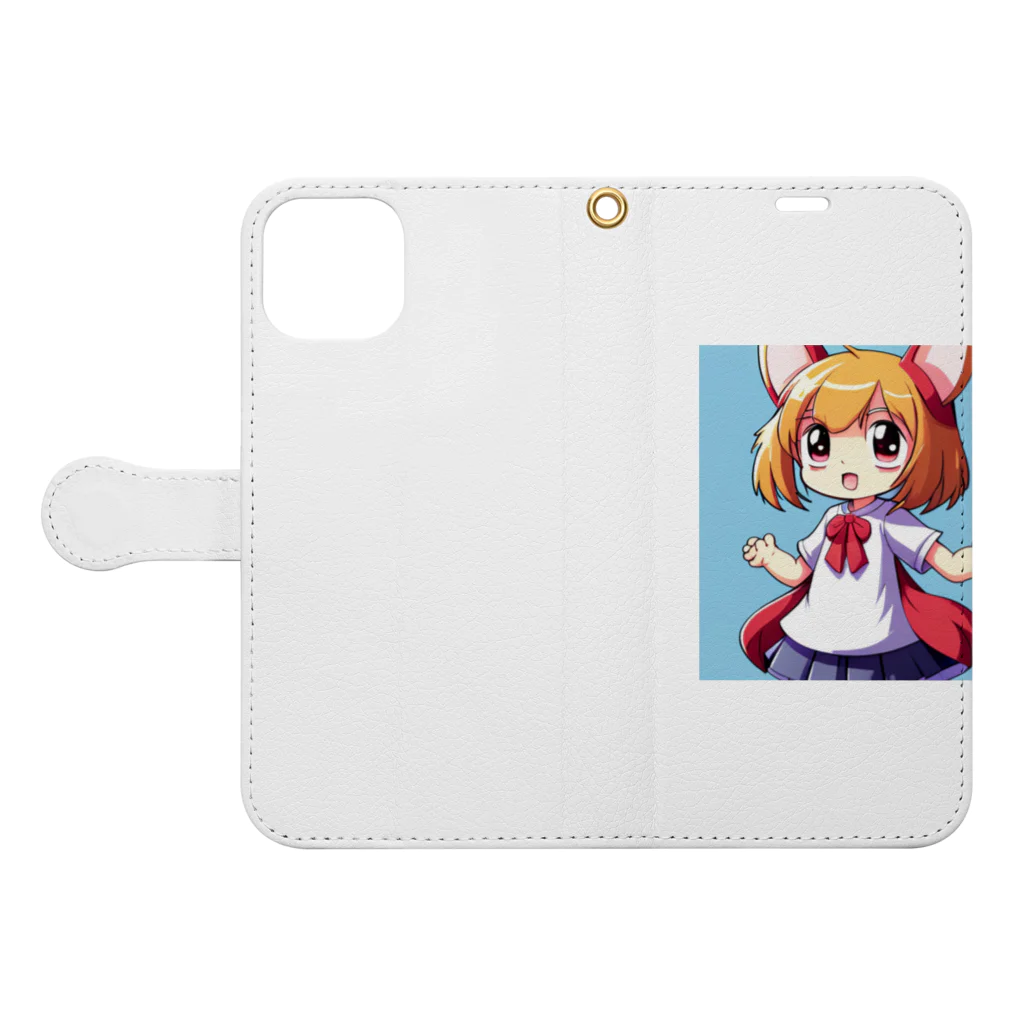 pixel-martのラビちゃん Book-Style Smartphone Case:Opened (outside)