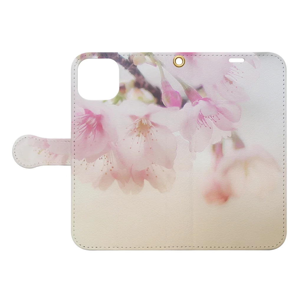 I miss you の河津桜 Book-Style Smartphone Case:Opened (outside)