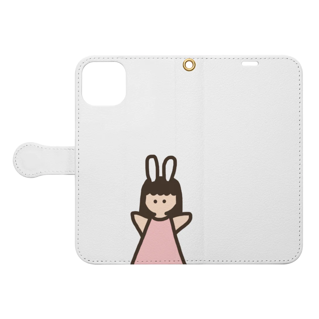 LIKA 線維筋痛症のぴーんちゃん（文字なしVer.） Book-Style Smartphone Case:Opened (outside)