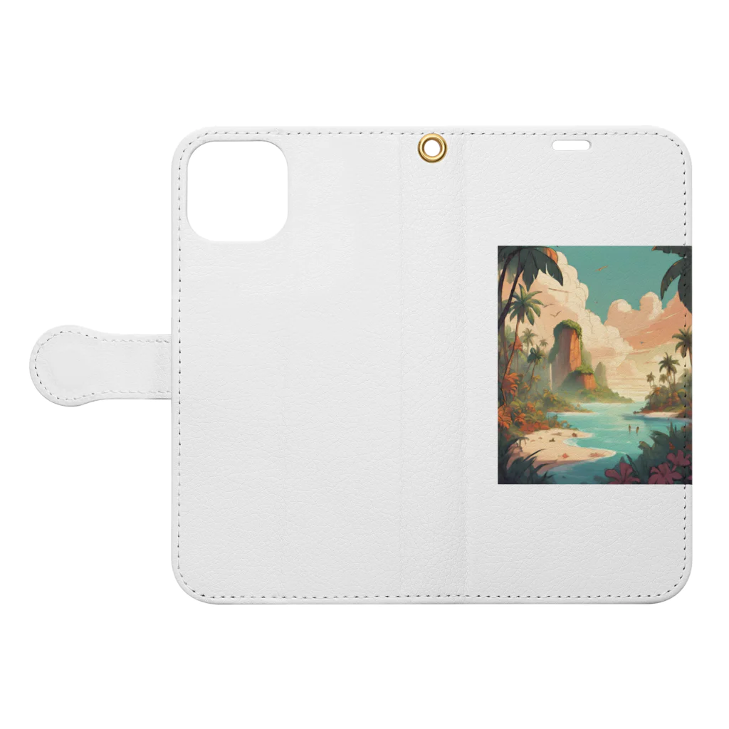 Joseph358のパラダイス Book-Style Smartphone Case:Opened (outside)