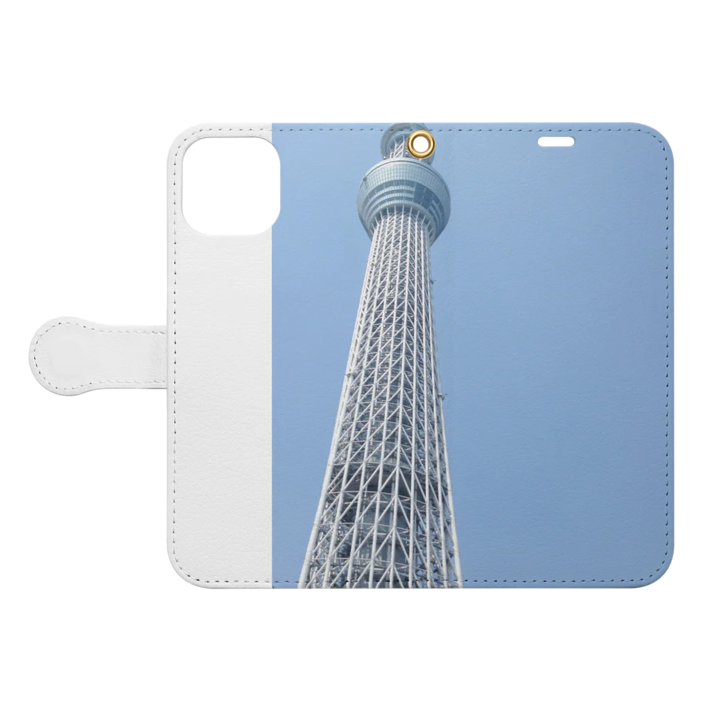 kyurakkoのTOKYO SKYTREE 手帳型スマホケースを開いた場合(外側)