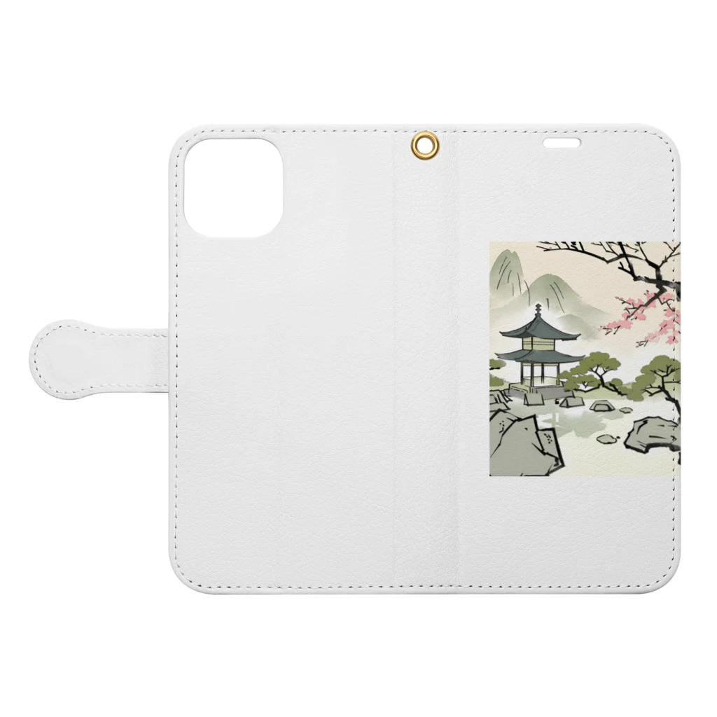 忍者の日本のイラストグッズ Book-Style Smartphone Case:Opened (outside)