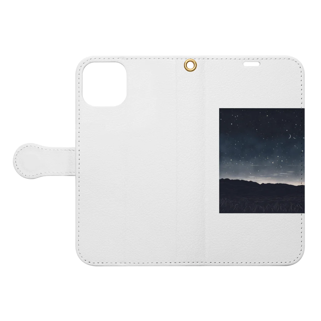 shoki1131の夜空🌌 Book-Style Smartphone Case:Opened (outside)