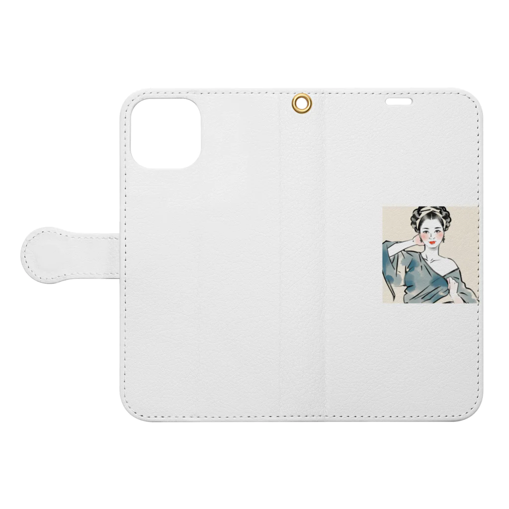 Mori3456のすがた美人 Book-Style Smartphone Case:Opened (outside)