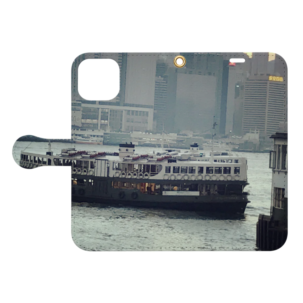 kyurakkoのSTAR FERRY  手帳型スマホケースを開いた場合(外側)