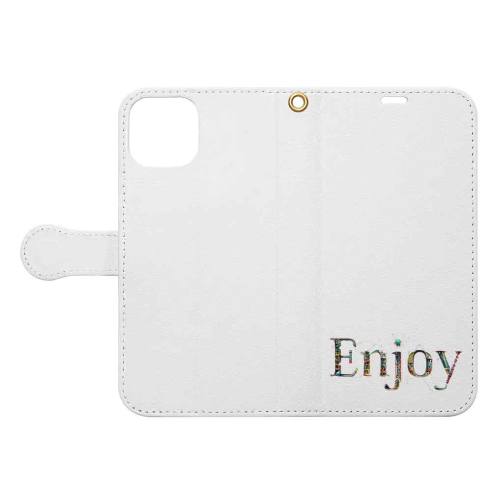 Dondon_designのEnjoy！ Book-Style Smartphone Case:Opened (outside)