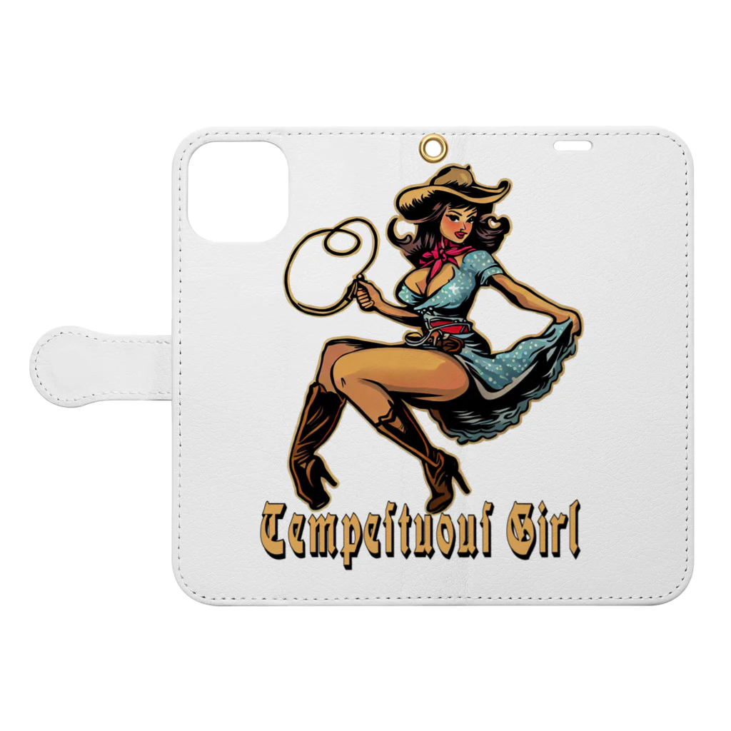 islandmoon13のCOWGIRL　じゃじゃ馬娘　tempestuous girl Book-Style Smartphone Case:Opened (outside)