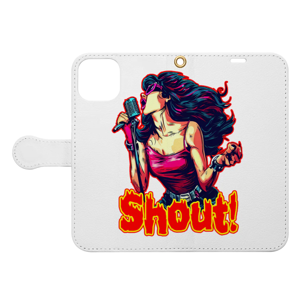 islandmoon13のSHOUT!　【ROCK歌手】シャウト！ Book-Style Smartphone Case:Opened (outside)