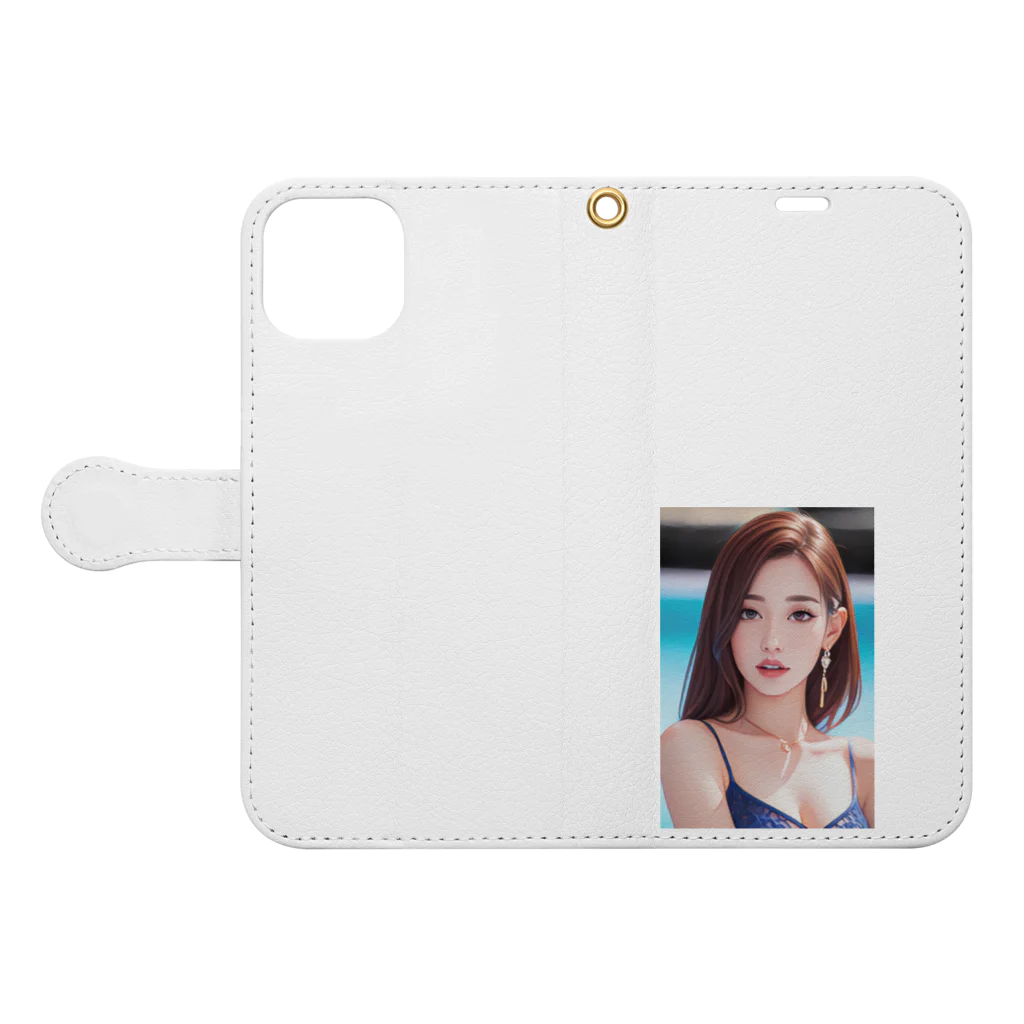 bitpiyoの綺麗なお姉さん Book-Style Smartphone Case:Opened (outside)