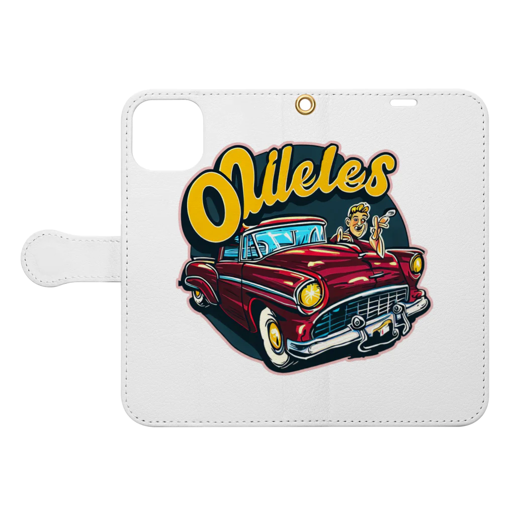 islandmoon13のOLDIES　　50’ｓ ＣＡＲ Book-Style Smartphone Case:Opened (outside)