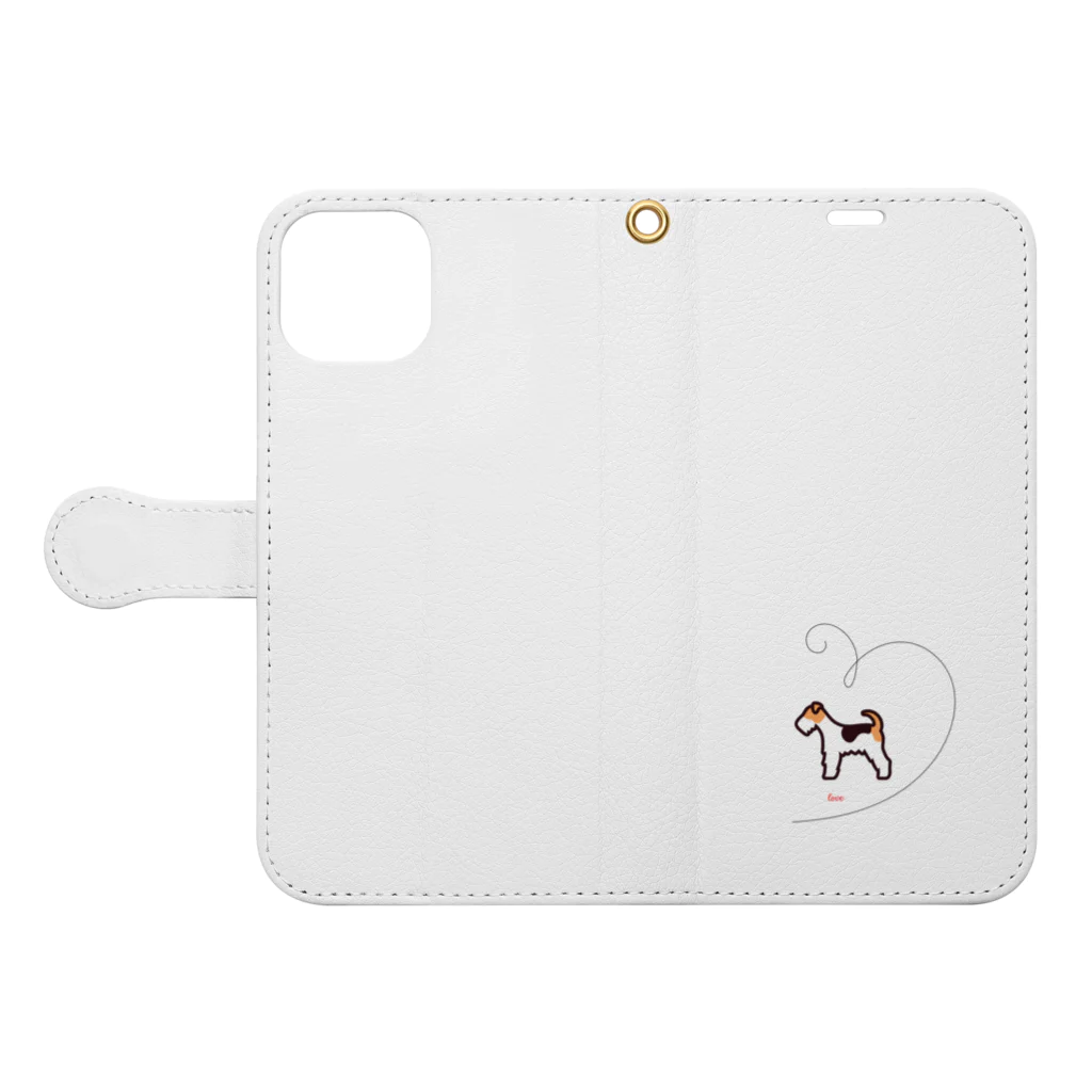 non0630のlove terrier Book-Style Smartphone Case:Opened (outside)