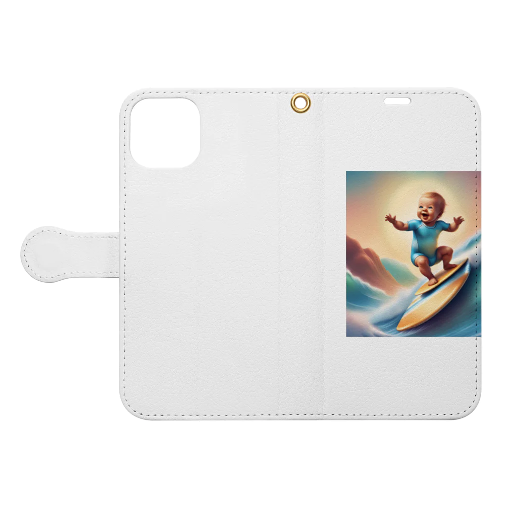 Baby smokerのBaby surf Book-Style Smartphone Case:Opened (outside)
