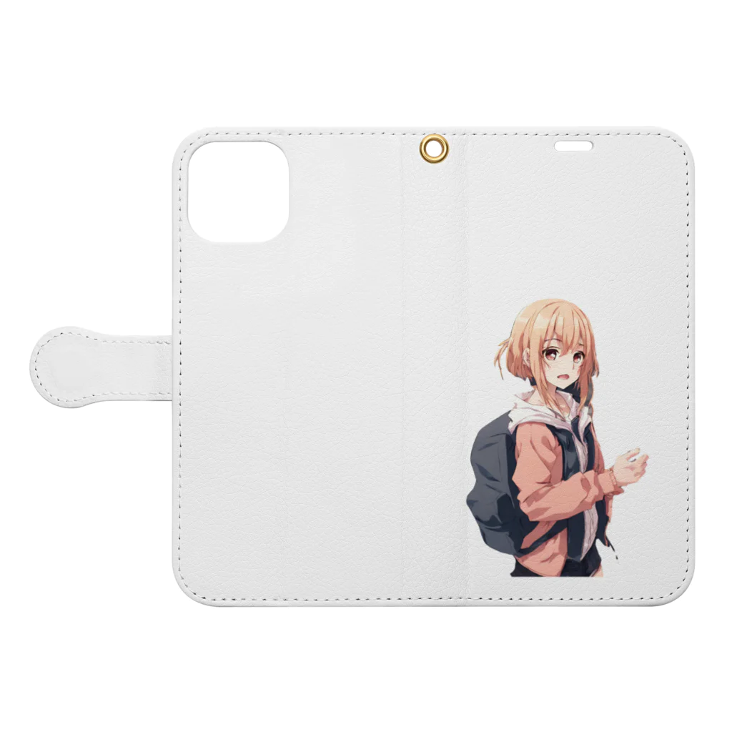 kazoku5のツンデレ女子 Book-Style Smartphone Case:Opened (outside)