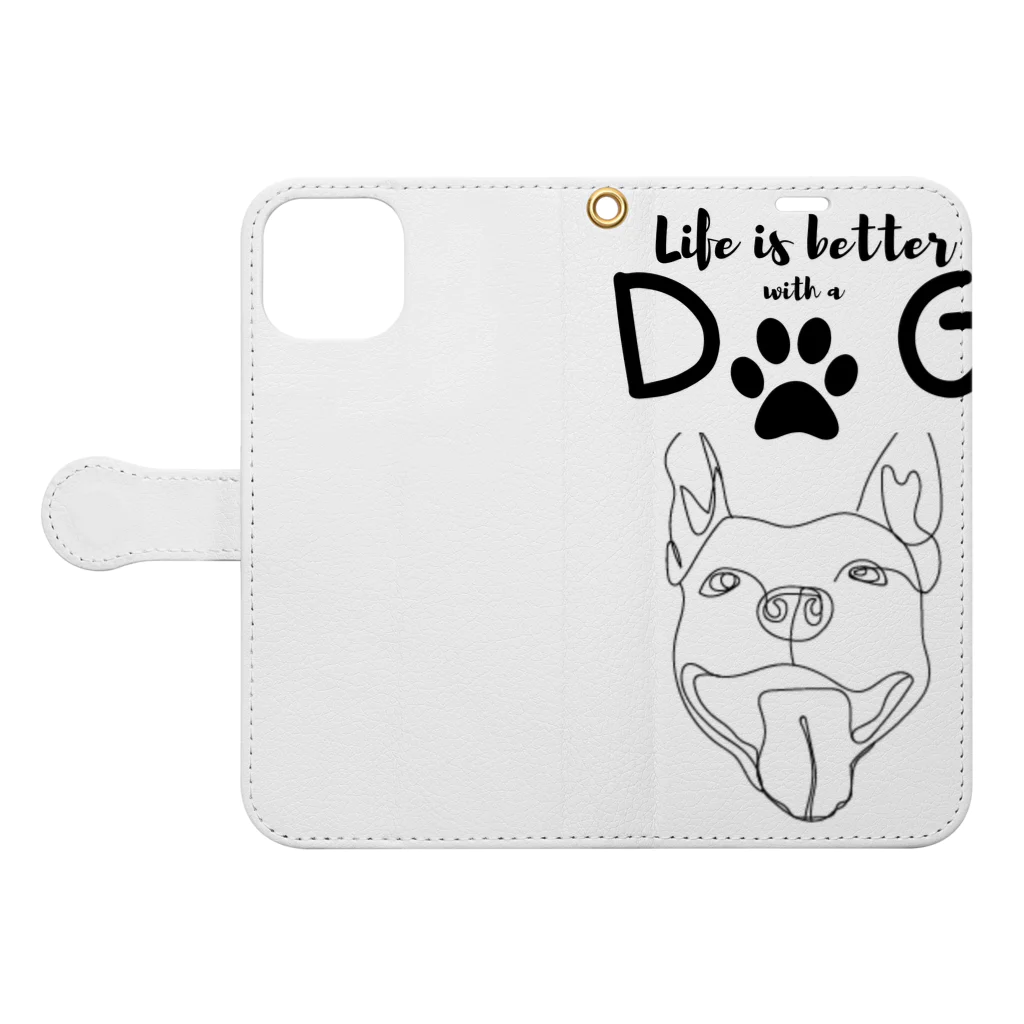 CHARONの犬との暮らし Book-Style Smartphone Case:Opened (outside)