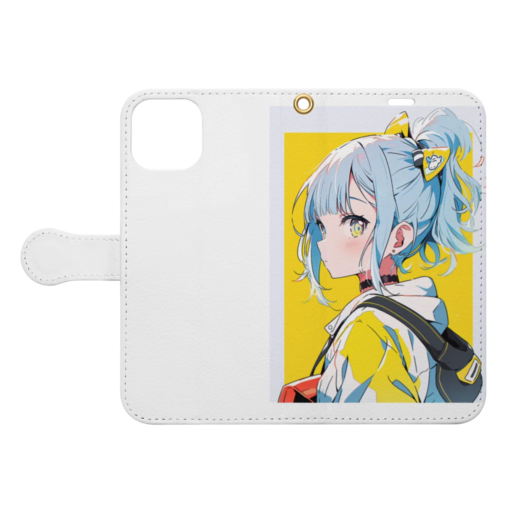 エーアイガールのこっち向いてERIN Book-Style Smartphone Case:Opened (outside)