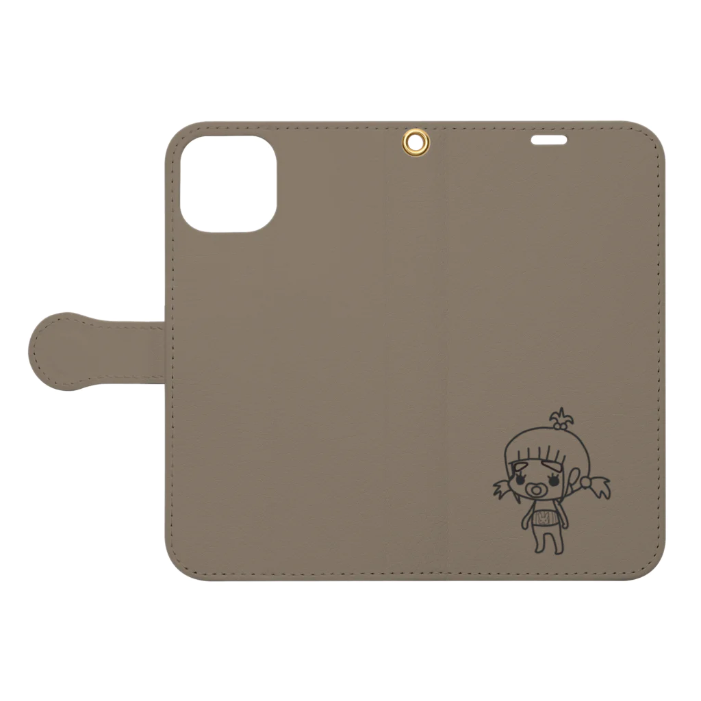 れいめんめろんそおだの極まゆちゃんセピア Book-Style Smartphone Case:Opened (outside)