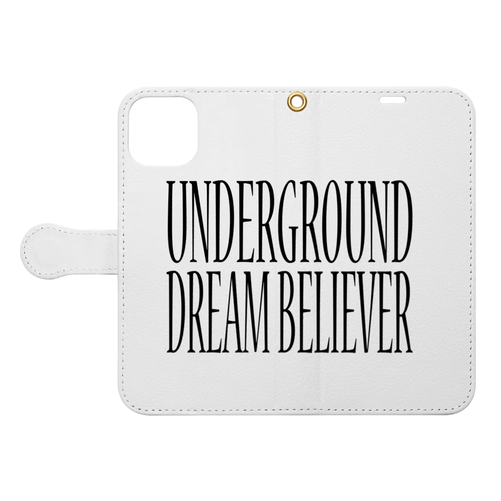 BLACK SHEEP ORIGIN SUZURI SHOPのUNDERGROUD DREAM BELIEVER Book-Style Smartphone Case:Opened (outside)