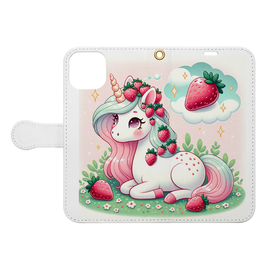 ドリームベリーの🍓ドリームベリーちゃん🍓 Book-Style Smartphone Case:Opened (outside)