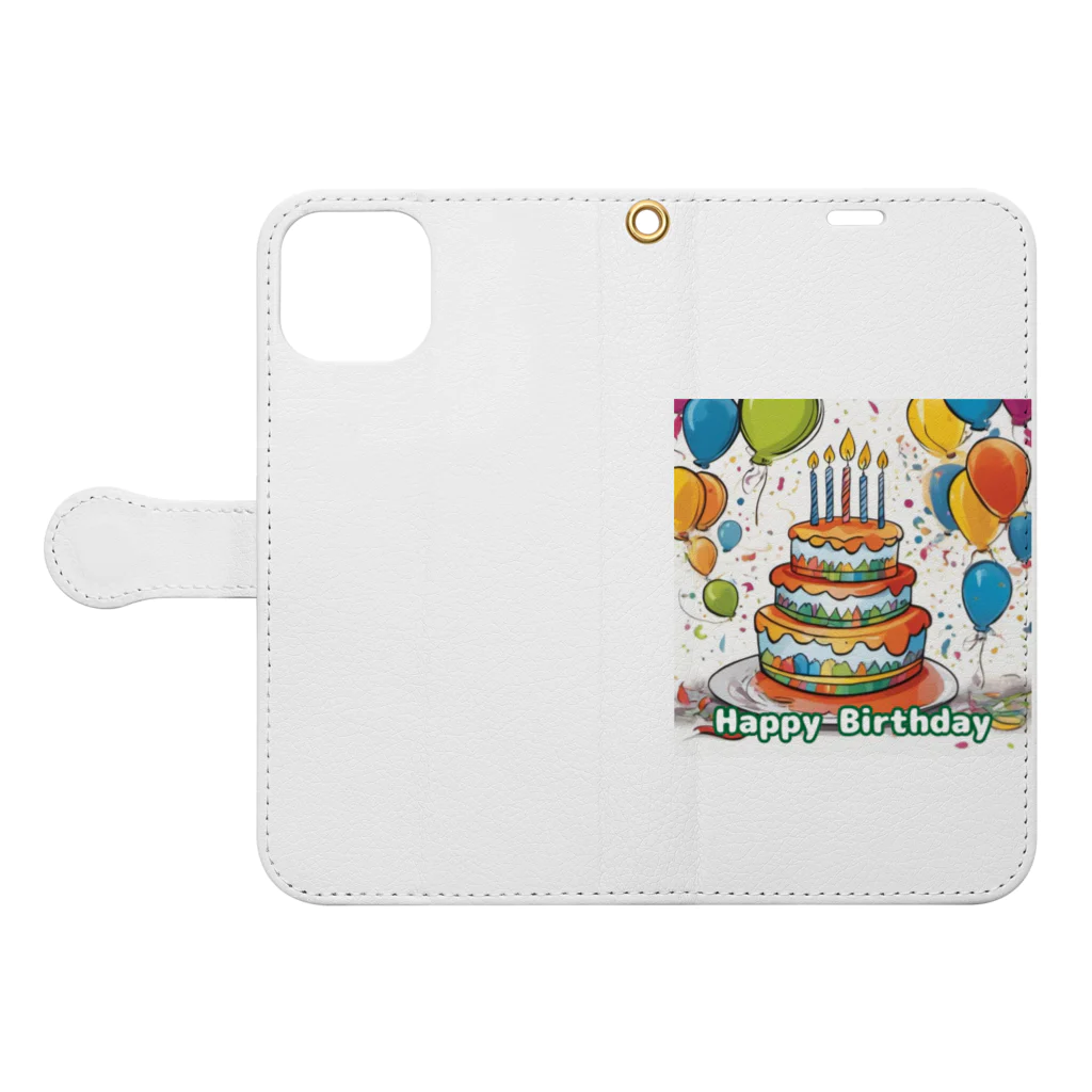 LOVEのHappy Birthday - 01 Book-Style Smartphone Case:Opened (outside)