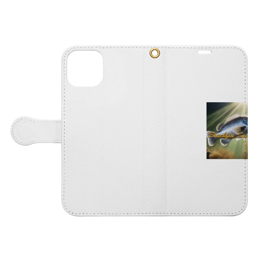 angler_kmの荒磯の王者　ヒラスズキ Book-Style Smartphone Case:Opened (outside)