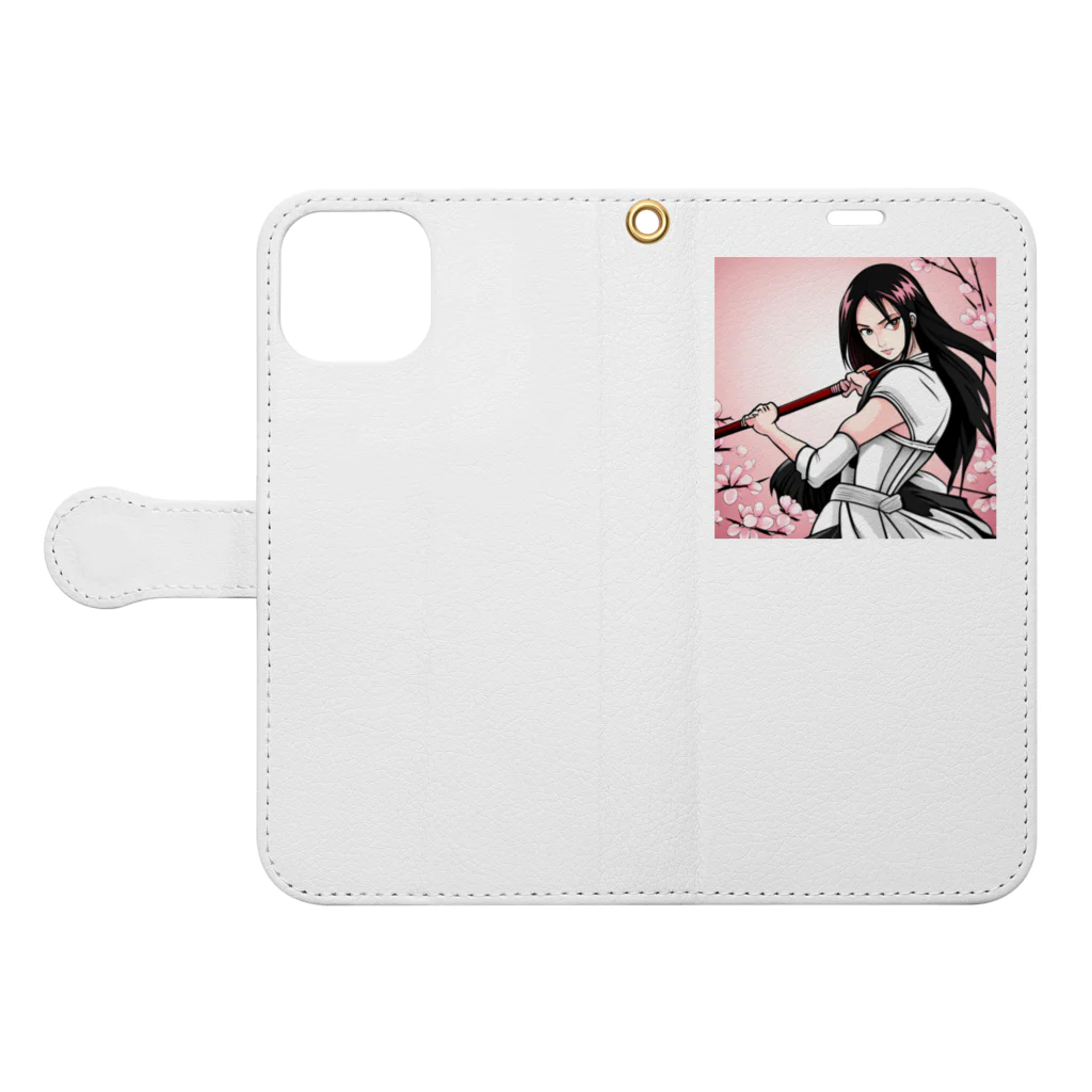 maco9486の女戦士 Book-Style Smartphone Case:Opened (outside)