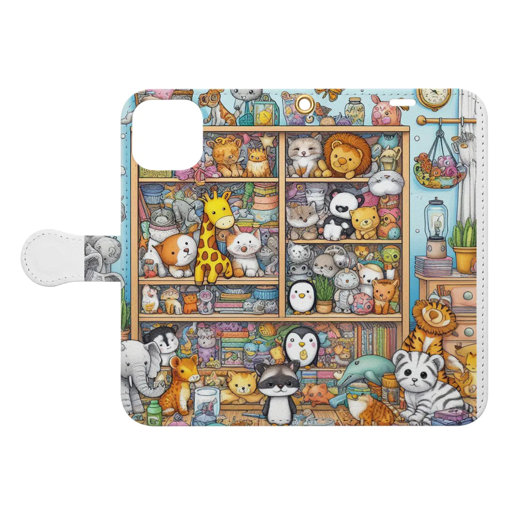 Lock-onのアニマルクローゼット05 Book-Style Smartphone Case:Opened (outside)