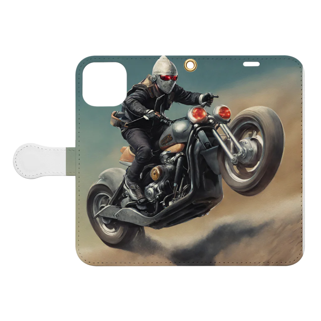 Yamapの仮面のバイク乗り Book-Style Smartphone Case:Opened (outside)