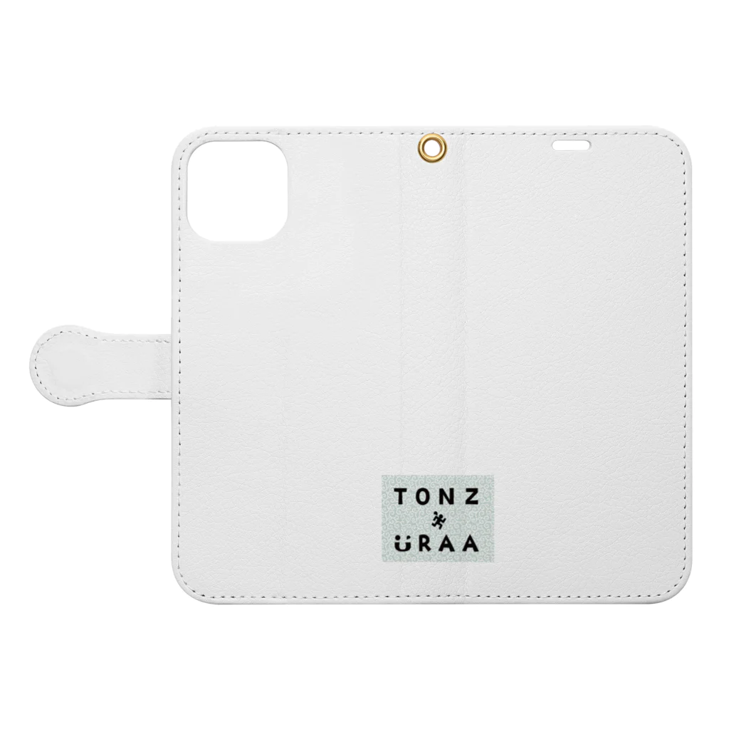 TONZURA-のトンズラーアイテム 手帳型スマホケースを開いた場合(外側)