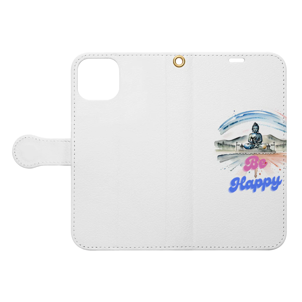 ようこそ　taitaitaro shop へのBe Happy あなたは幸せになる❗️グッズ Book-Style Smartphone Case:Opened (outside)