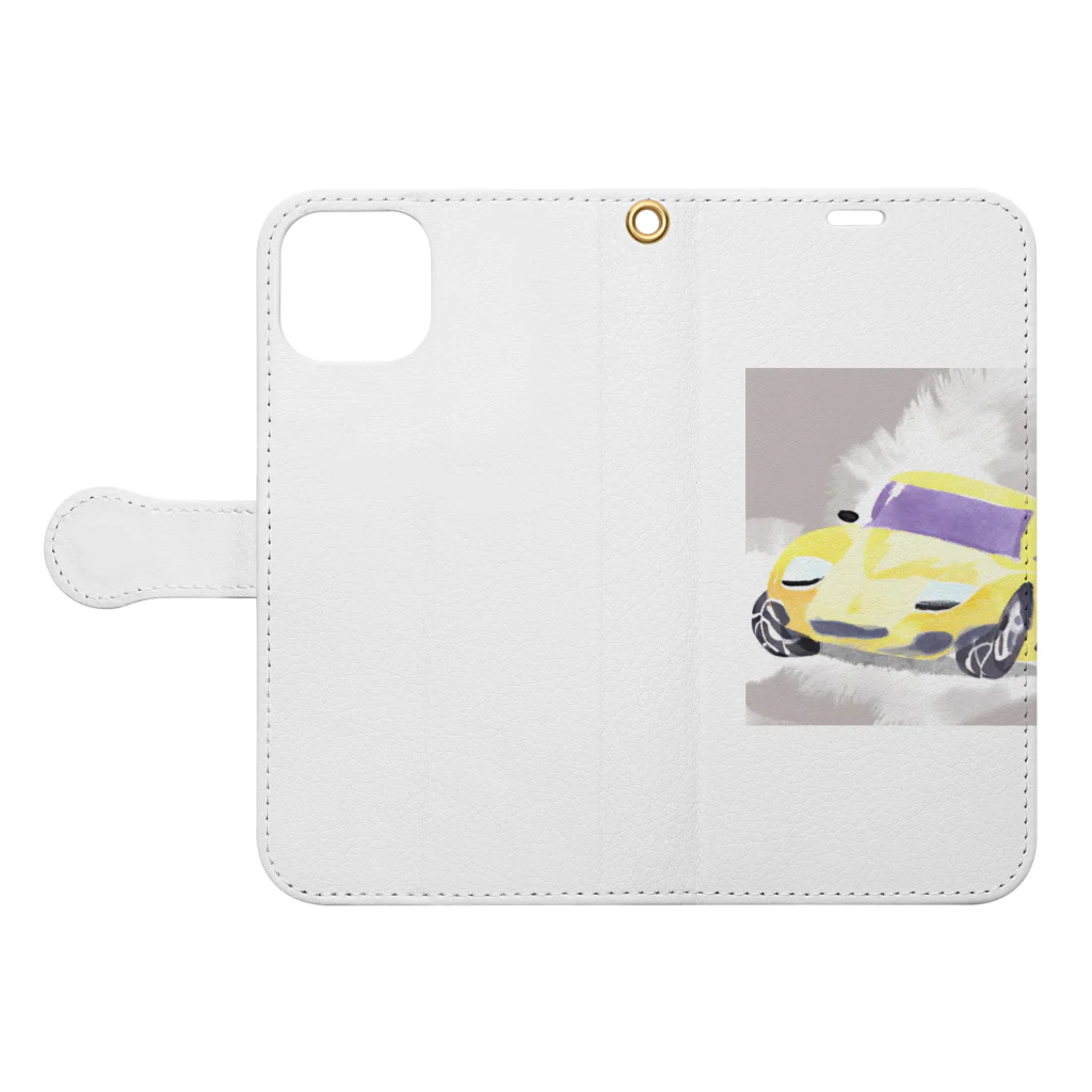 katapiiiの人気！水彩画風スポーツカー Book-Style Smartphone Case:Opened (outside)