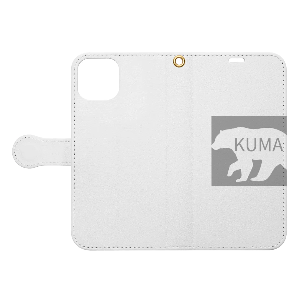 otaaa08のKUMA 手帳型スマホケースを開いた場合(外側)