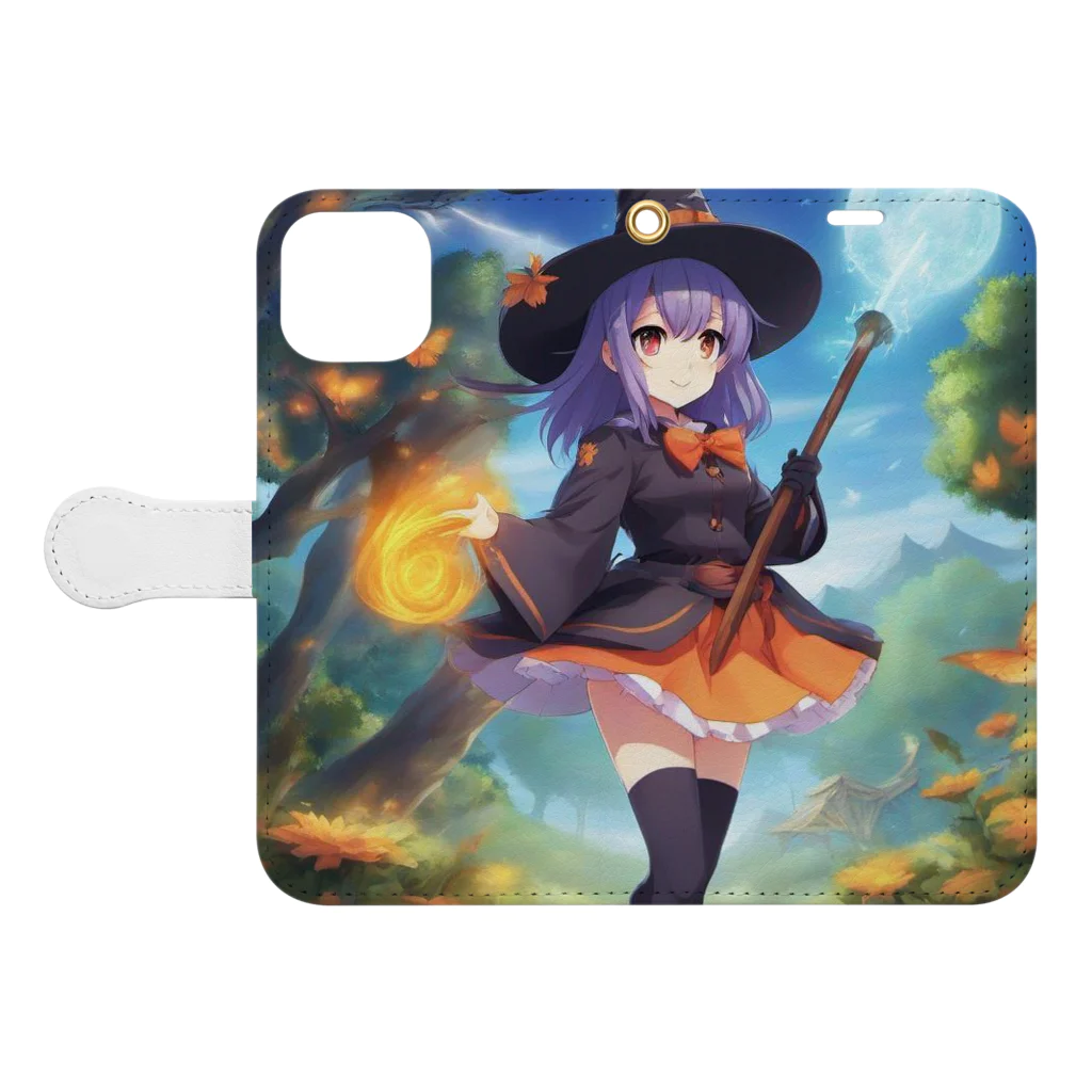 Enigma_Whispererの見習い魔女っ娘 Book-Style Smartphone Case:Opened (outside)