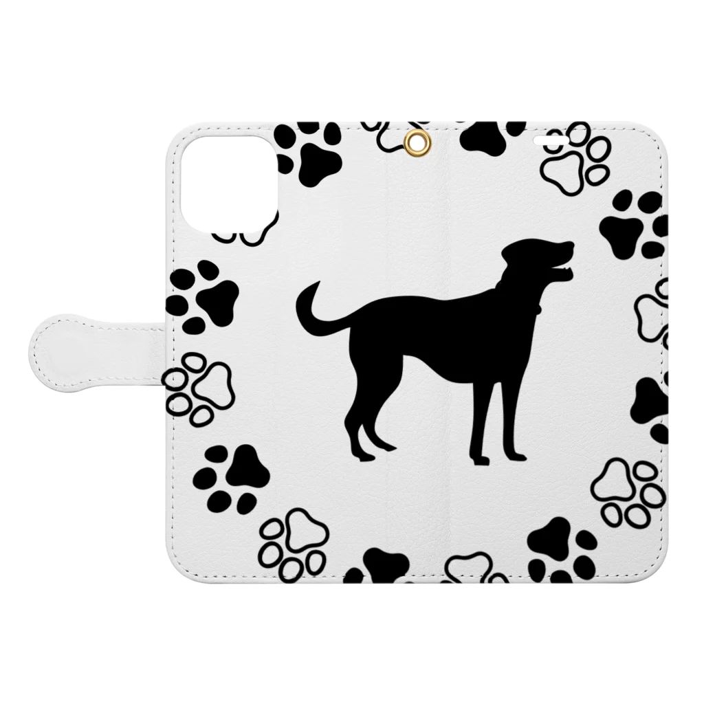 ようこそ　taitaitaro shop への犬好きさん必見！かわいい犬ロゴ🐕✨ Book-Style Smartphone Case:Opened (outside)