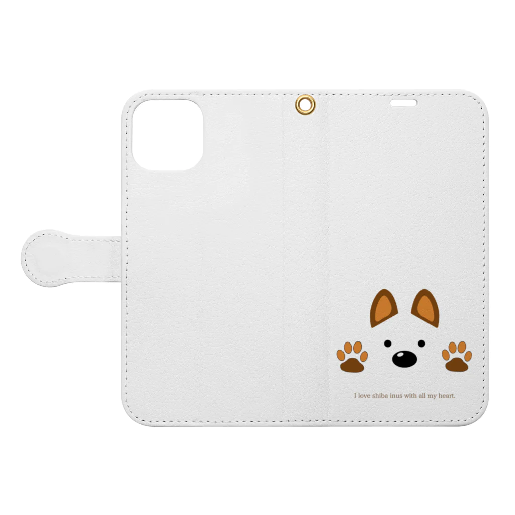 ranmaru-tokyoのSHIBAはいつも見ている Book-Style Smartphone Case:Opened (outside)