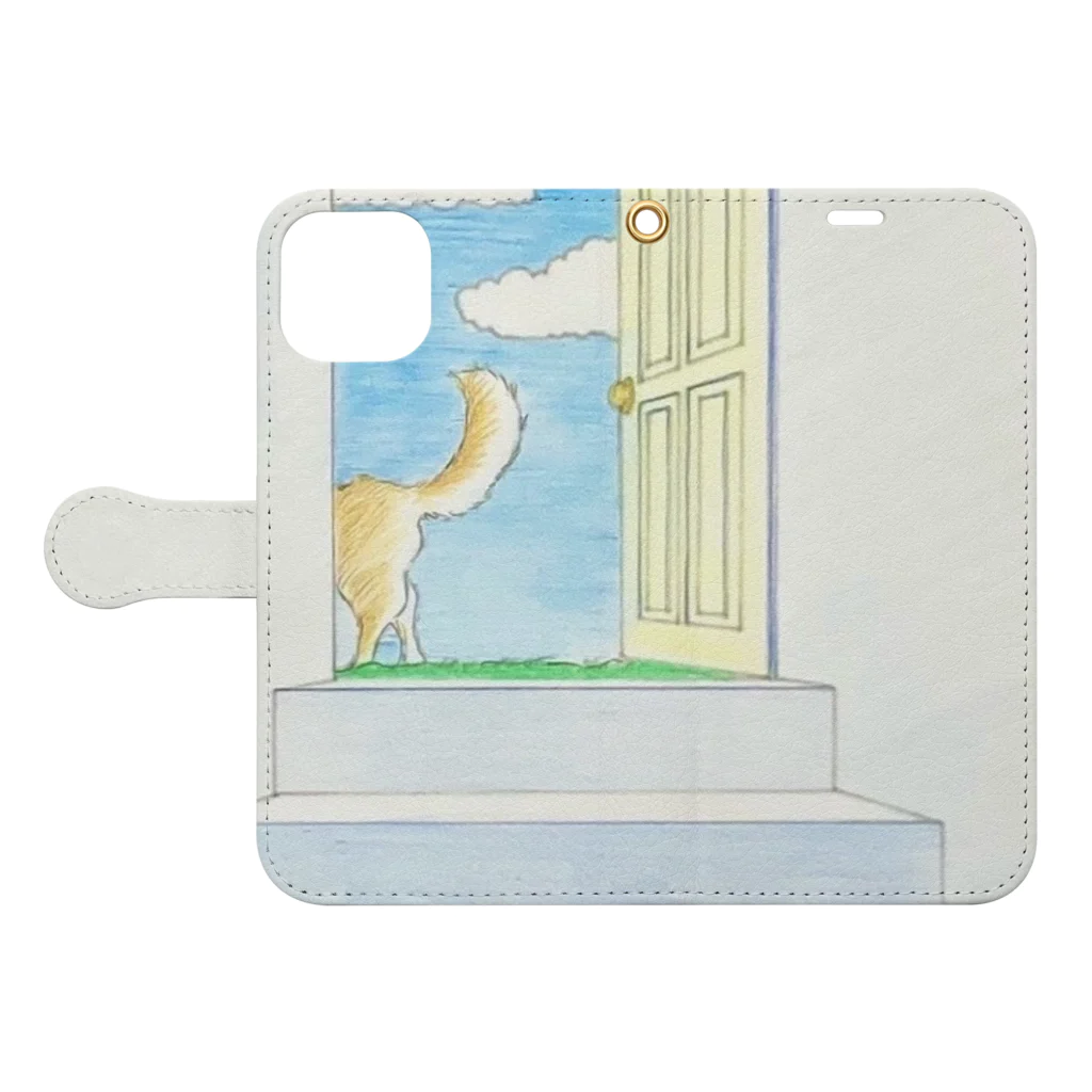 夢源アトリエ✩.*˚の老犬じいさんが教えてくれた大切なこと🐕 Book-Style Smartphone Case:Opened (outside)