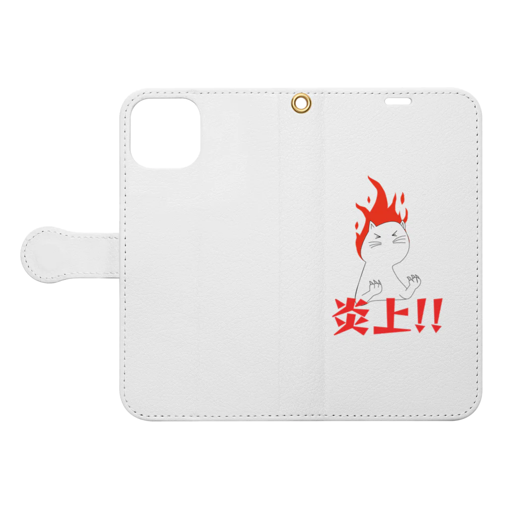 ZONT-13_SUの炎上猫 Book-Style Smartphone Case:Opened (outside)