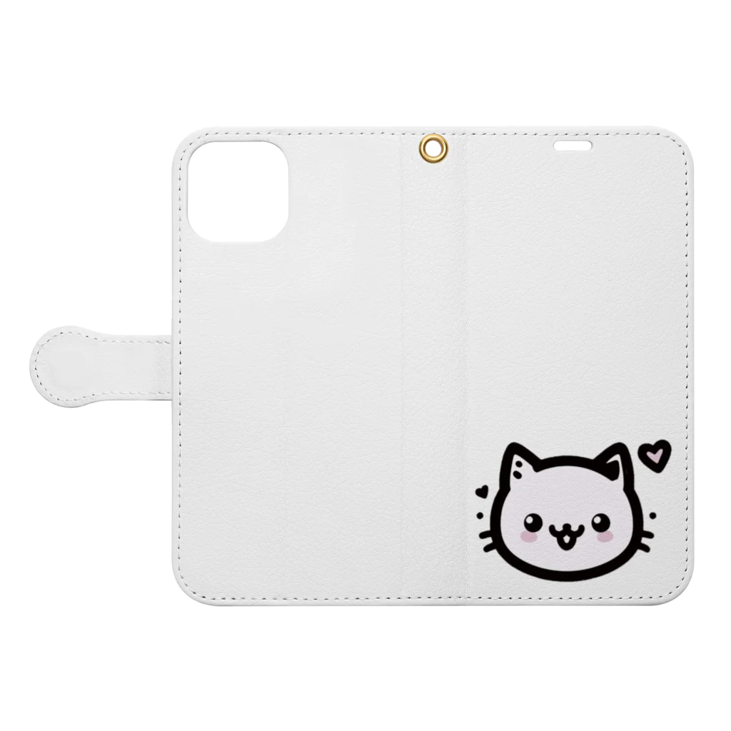 終わらない夢🌈の可愛いにゃんこ🐱💞 Book-Style Smartphone Case:Opened (outside)