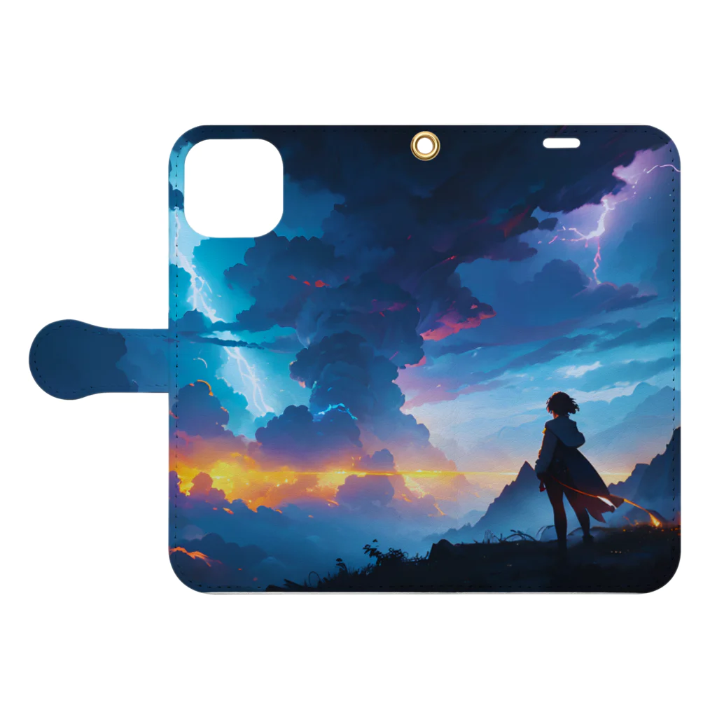 卯月なのかのElectric Journey　　〜照らし轟きそして輝く閃光の旅〜　No.1「C M Y」 Book-Style Smartphone Case:Opened (outside)