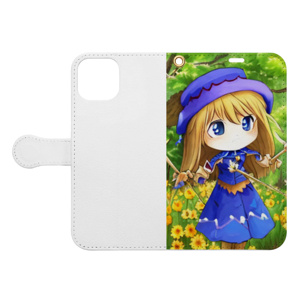 なっつ ふぁくとりーのかかしちゃん Book-Style Smartphone Case:Opened (outside)