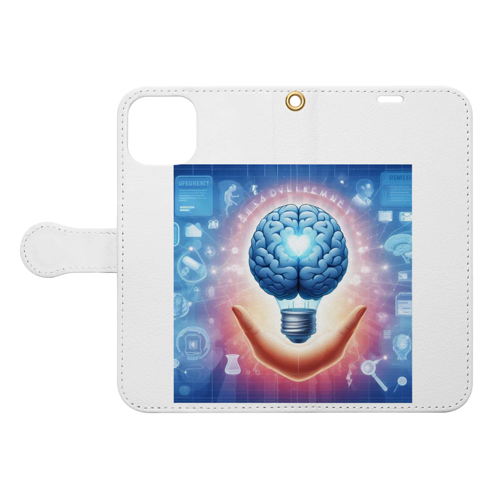 脳力療法研究所【TEAM 脳RK】の脳と愛のアート Book-Style Smartphone Case:Opened (outside)