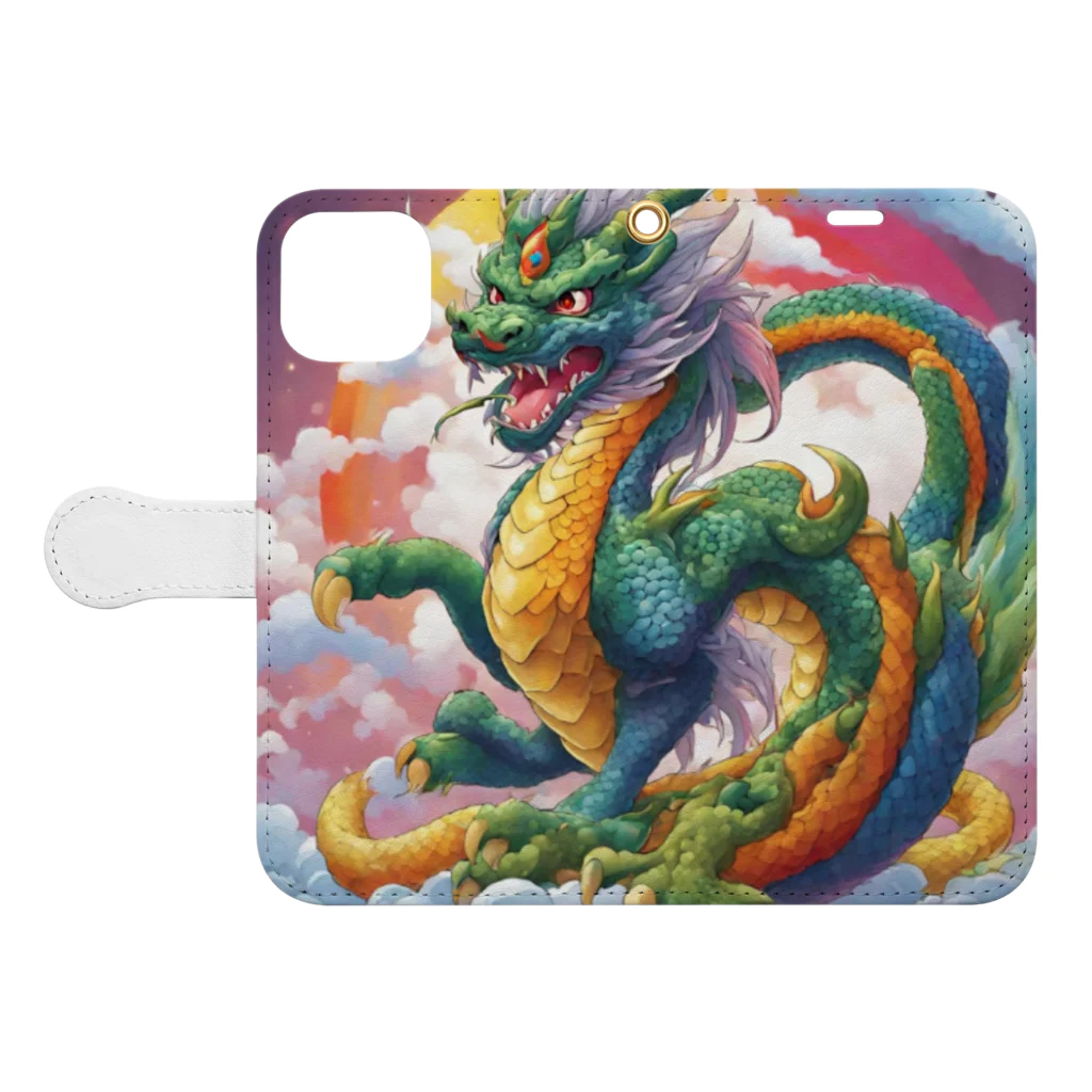 Ryu76 shopの虹龍 Book-Style Smartphone Case:Opened (outside)