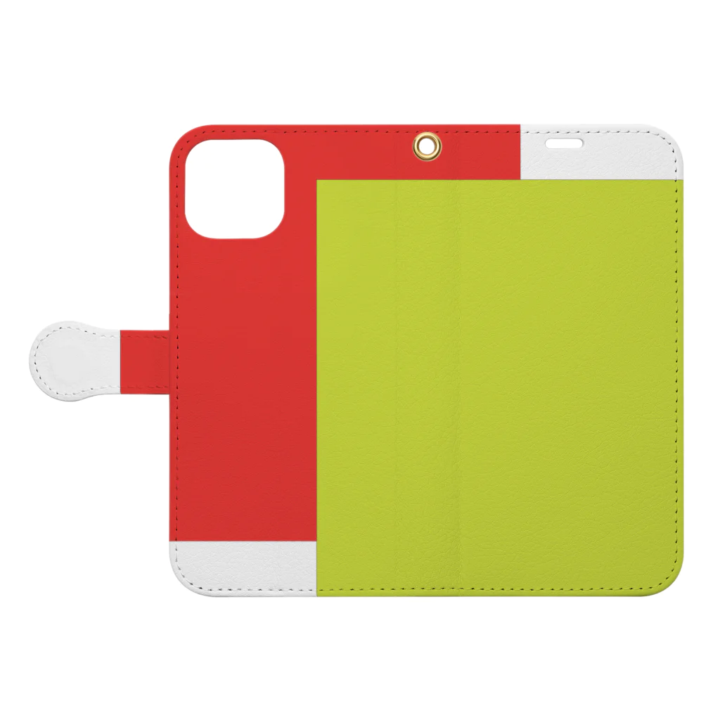 minimaltのミニマリズムデザインな気分　モダン赤と黄 Book-Style Smartphone Case:Opened (outside)