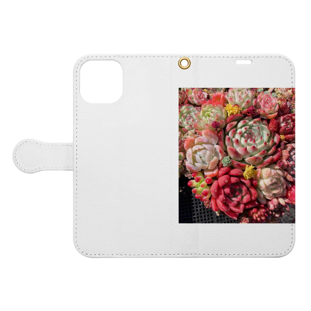 Echeveria_Masterの華やかなエケベリア Book-Style Smartphone Case:Opened (outside)