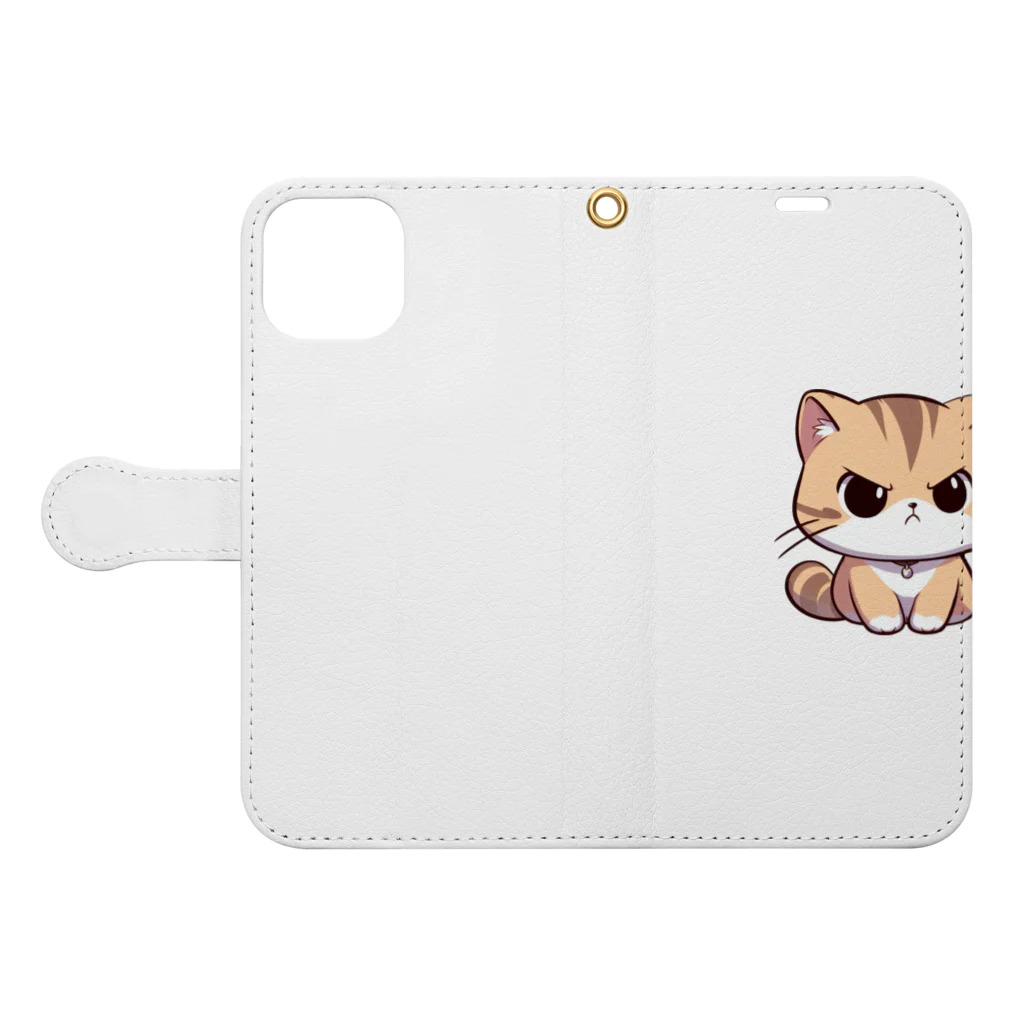 マッハSHOPのAI天風猫(怒1) Book-Style Smartphone Case:Opened (outside)