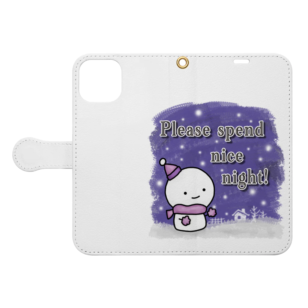 sari'sのPlease spend nice night!/ステキな夜をお過ごし下さい! Book-Style Smartphone Case:Opened (outside)