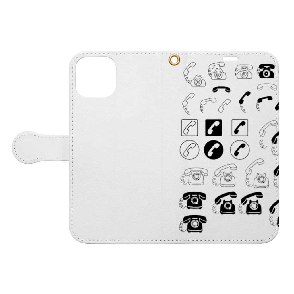 tomy1022のテレフォンマーク いろいろ Book-Style Smartphone Case:Opened (outside)